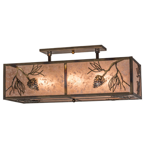 Meyda Tiffany 164985 Six Light Flushmount, Antique Copper,Burnished