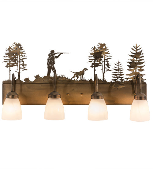 Meyda Tiffany 165087 Four Light Vanity, Antique Copper