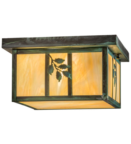 Meyda Tiffany 165191 Two Light Flushmount, Verdigris
