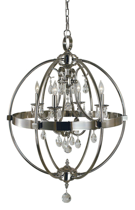Framburg 1064 PN Four Light Chandelier, Polished Nickel