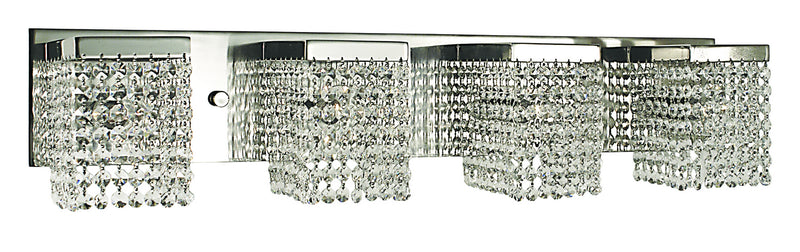 Framburg 1994 PS Four Light Wall Sconce, Polished Silver w/Clear Crystal