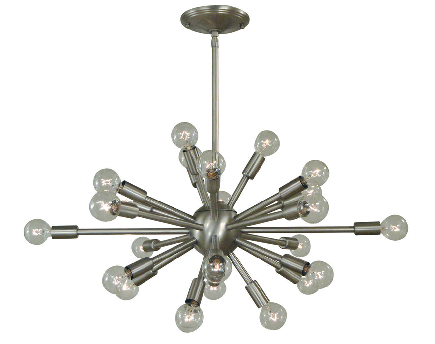 Framburg 4397 BN 24 Light Chandelier, Brushed Nickel