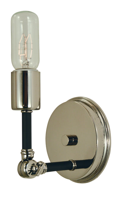 Framburg 4681 PN/MBLACK One Light Wall Sconce, Polished Nickel w/Matte Black