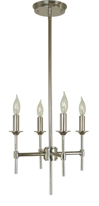 Framburg 4694 PN Four Light Chandelier, Polished Nickel