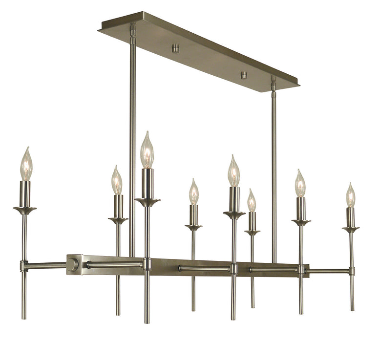 Framburg 4698 BN Eight Light Island Chandelier, Brushed Nickel