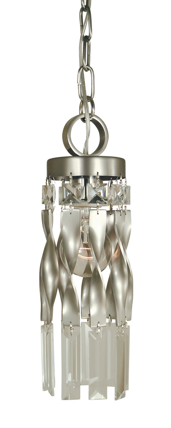 Framburg 4718 SP/PN One Light Pendant, Satin Pewter w/Polished Nickel