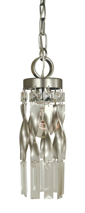 Framburg 4718 SP/PN One Light Pendant, Satin Pewter w/Polished Nickel
