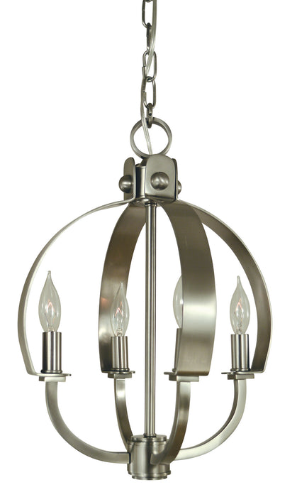 Framburg 4724 BN Four Light Chandelier, Brushed Nickel