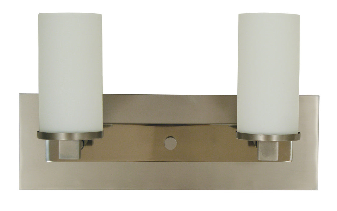 Framburg 4732 SP/PN Two Light Wall Sconce, Satin Pewter w/Polished Nickel