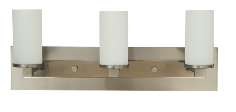 Framburg 4733 SP/PN Three Light Wall Sconce, Satin Pewter w/Polished Nickel
