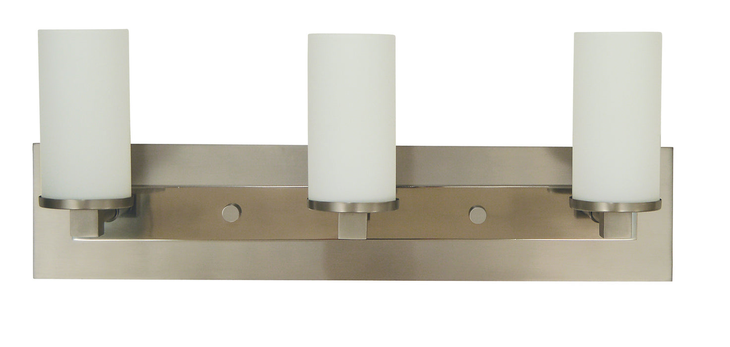 Framburg 4733 SP/PN Three Light Wall Sconce, Satin Pewter w/Polished Nickel