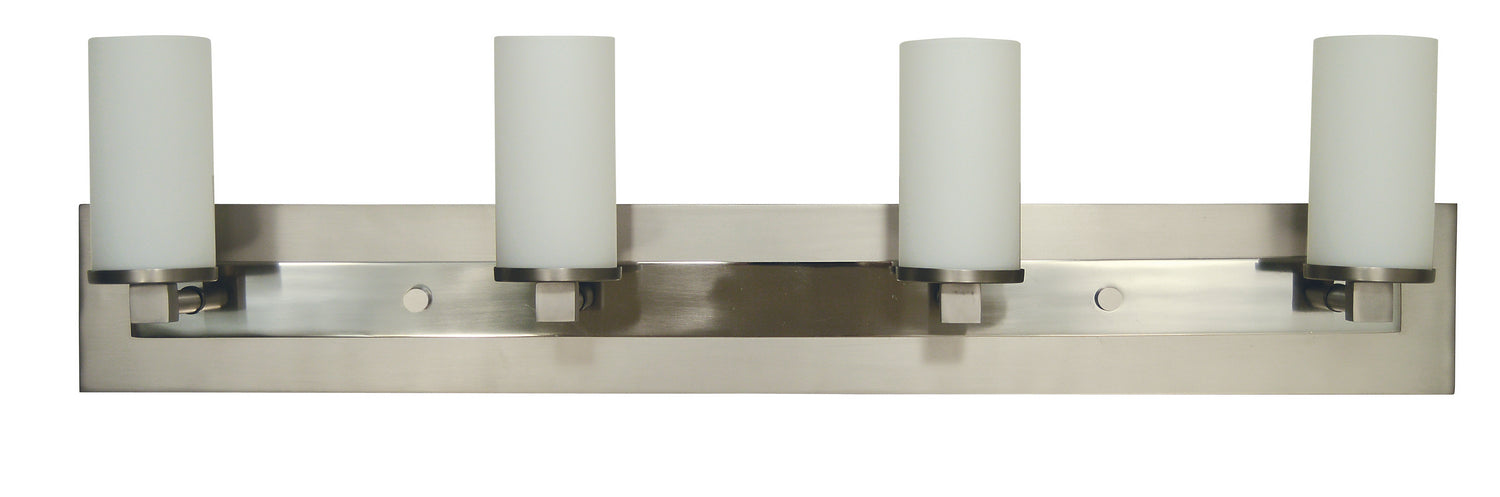 Framburg 4734 SP/PN Four Light Wall Sconce, Satin Pewter w/Polished Nickel