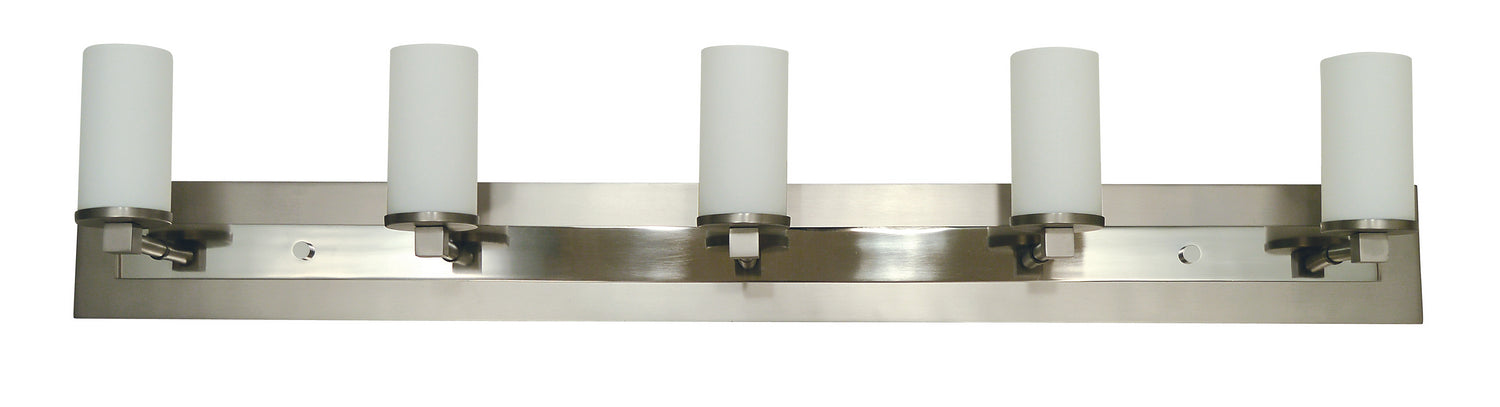 Framburg 4735 SP/PN Five Light Wall Sconce, Satin Pewter w/Polished Nickel