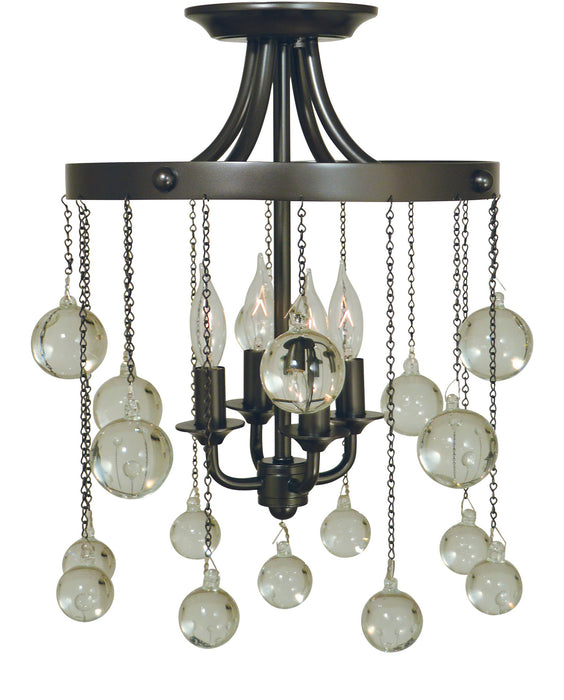 Framburg 4762 MB Four Light Flush / Semi-Flush Mount, Mahogany Bronze