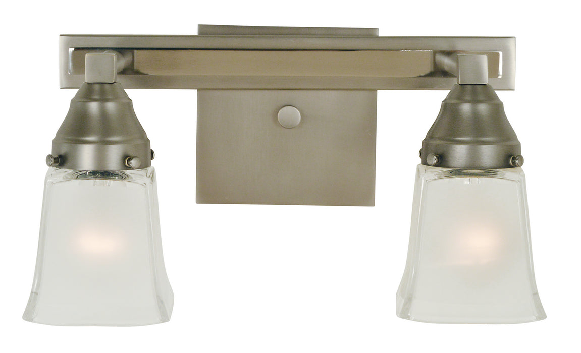 Framburg 4772 SP/PN Two Light Wall Sconce, Satin Pewter w/Polished Nickel