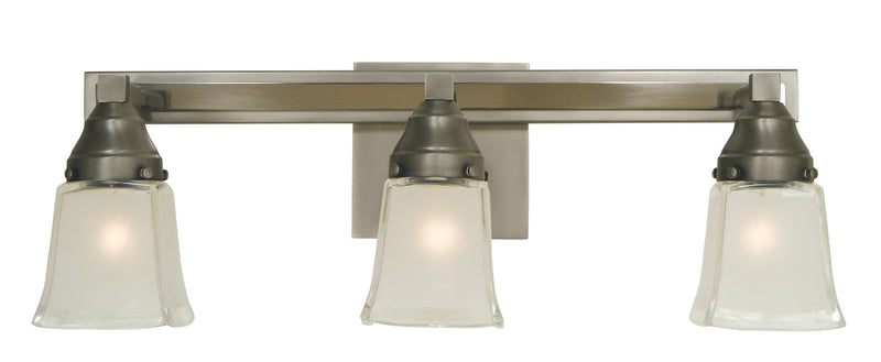 Framburg 4773 SP/PN Three Light Wall Sconce, Satin Pewter w/Polished Nickel