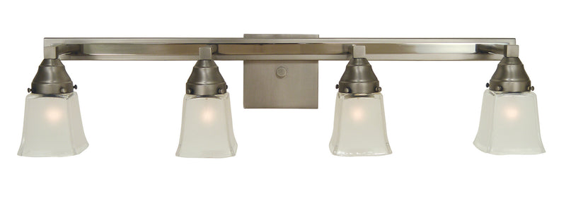 Framburg 4774 SP/PN Four Light Wall Sconce, Satin Pewter w/Polished Nickel