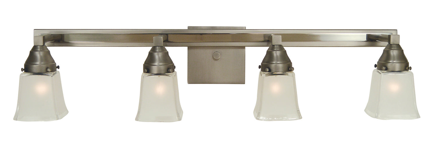 Framburg 4774 SP/PN Four Light Wall Sconce, Satin Pewter w/Polished Nickel