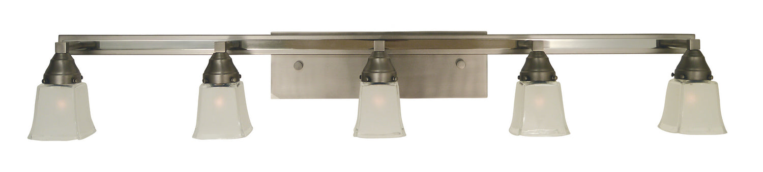 Framburg 4775 SP/PN Five Light Wall Sconce, Satin Pewter w/Polished Nickel