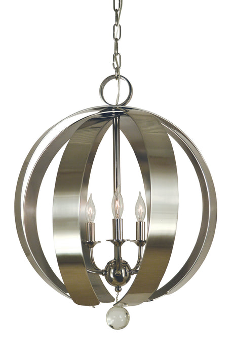 Framburg 4778 PN/BN Five Light Chandelier, Polished Nickel