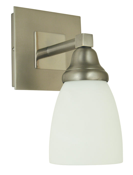 Framburg 4781 SP/PN One Light Wall Sconce, Satin Pewter w/Polished Nickel
