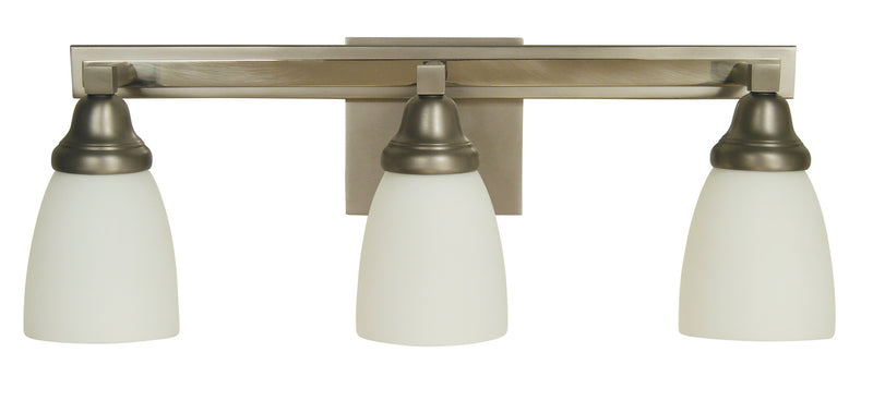 Framburg 4783 SP/PN Three Light Wall Sconce, Satin Pewter w/Polished Nickel