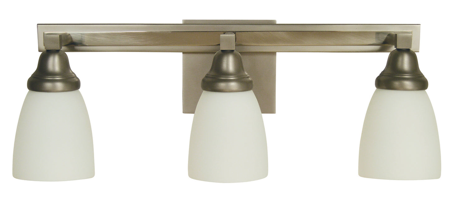 Framburg 4783 SP/PN Three Light Wall Sconce, Satin Pewter w/Polished Nickel