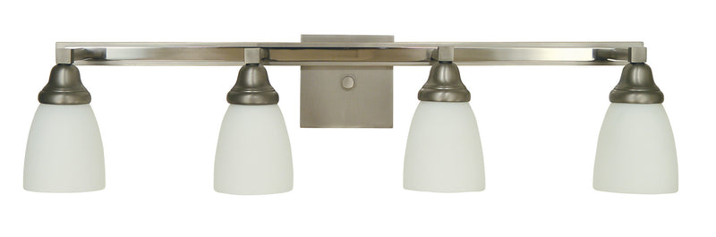 Framburg 4784 SP/PN Four Light Wall Sconce, Satin Pewter w/Polished Nickel
