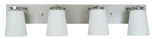 Framburg 4854 SP/PN/WH Four Light Bath, Satin Pewter w/Polished Nickel