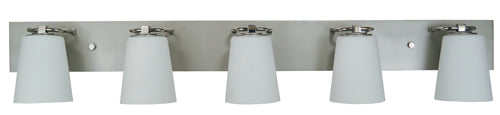 Framburg 4855 SP/PN/WH Five Light Bath, Satin Pewter w/Polished Nickel