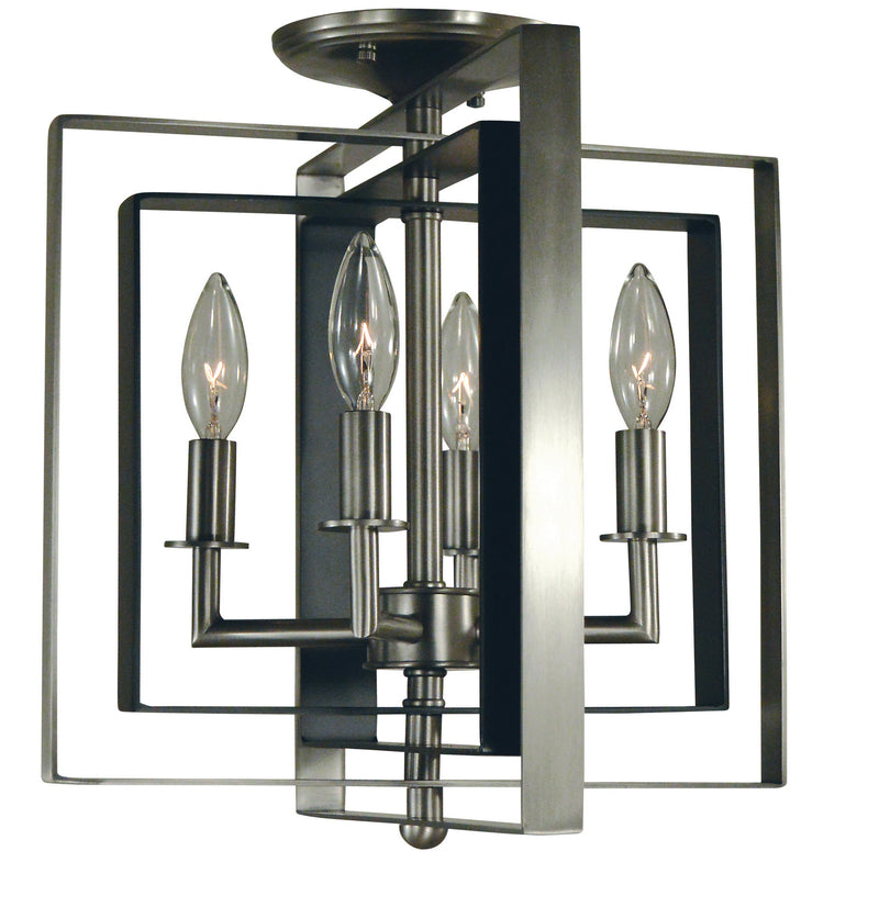 Framburg 4861 BN/MBLACK Four Light Flush / Semi-Flush Mount, Brushed Nickel w/Matte Black