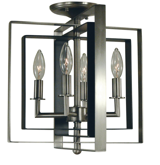 Framburg 4861 BN/MBLACK Four Light Flush / Semi-Flush Mount, Brushed Nickel w/Matte Black