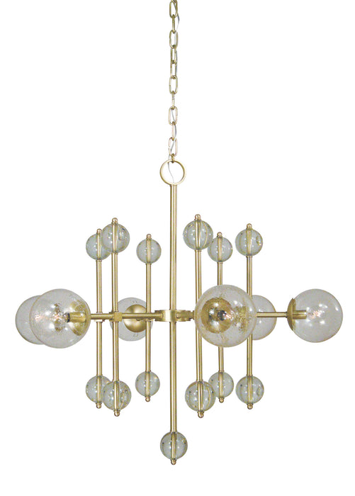 Framburg 4946 SB Six Light Chandelier, Satin Brass