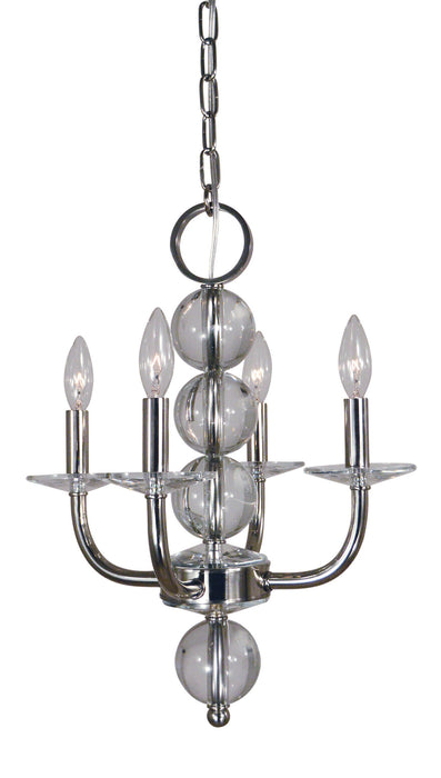 Framburg 4964 PN Four Light Chandelier, Polished Nickel