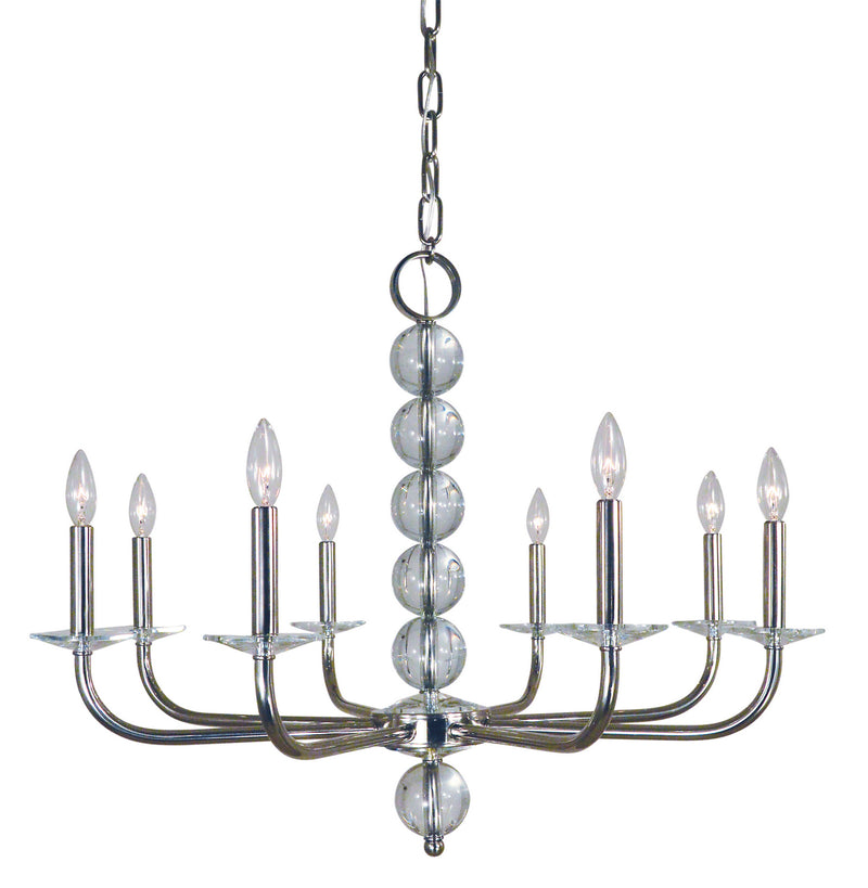 Framburg 4968 PN Eight Light Chandelier, Polished Nickel