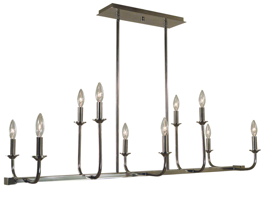 Framburg 4983 PN Ten Light Island Chandelier, Polished Nickel