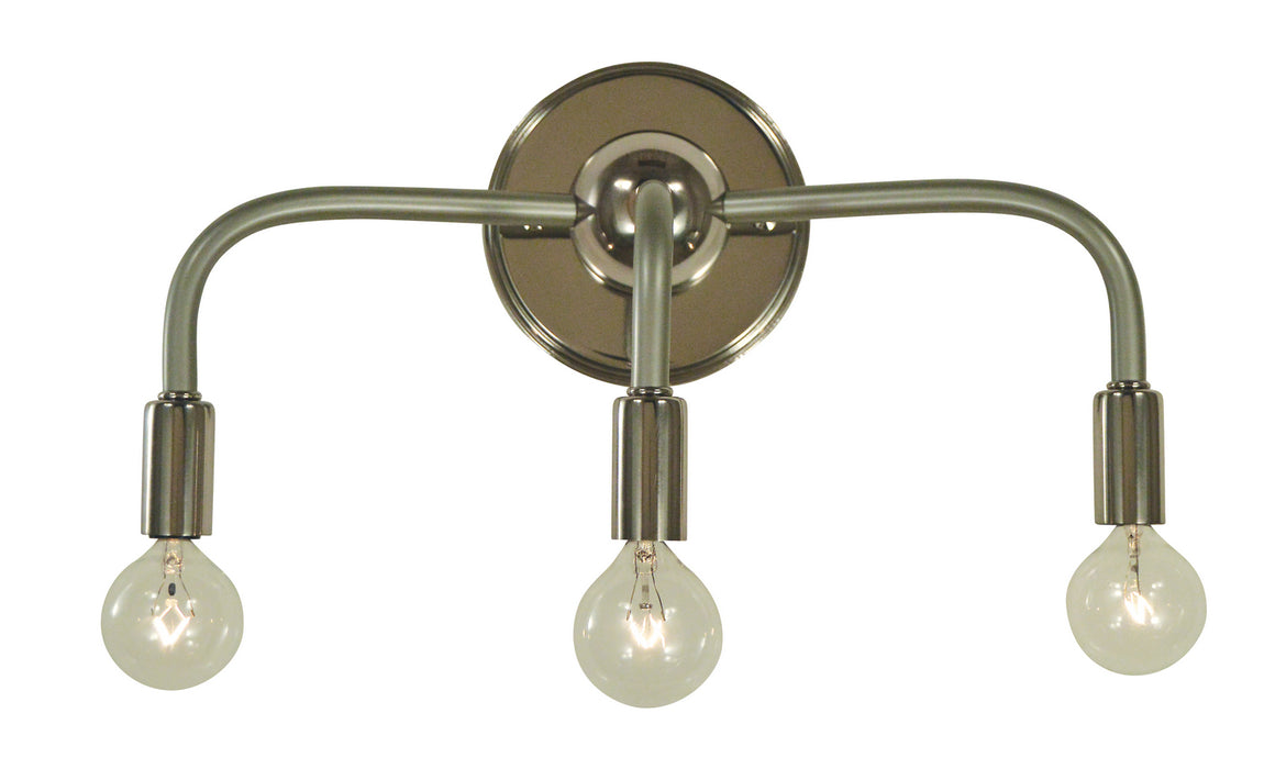 Framburg 5003 PN/SP Three Light Wall Sconce, Polished Nickel w/Satin Pewter