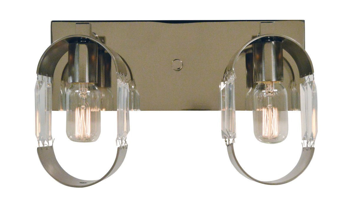 Framburg 5012 PN/BN Two Light Wall Sconce, Polished Nickel w/Brushed Nickel