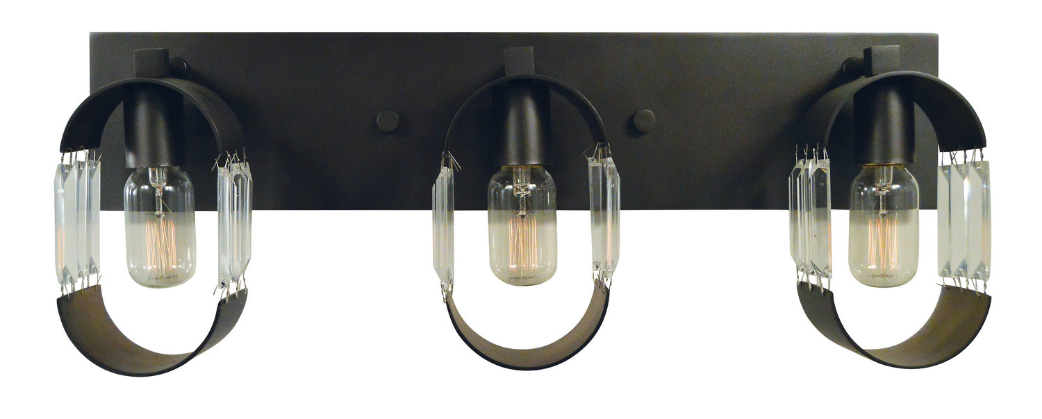 Framburg 5013 MB/HB Three Light Wall Sconce, Mahogany Bronze w/Harvest Bronze