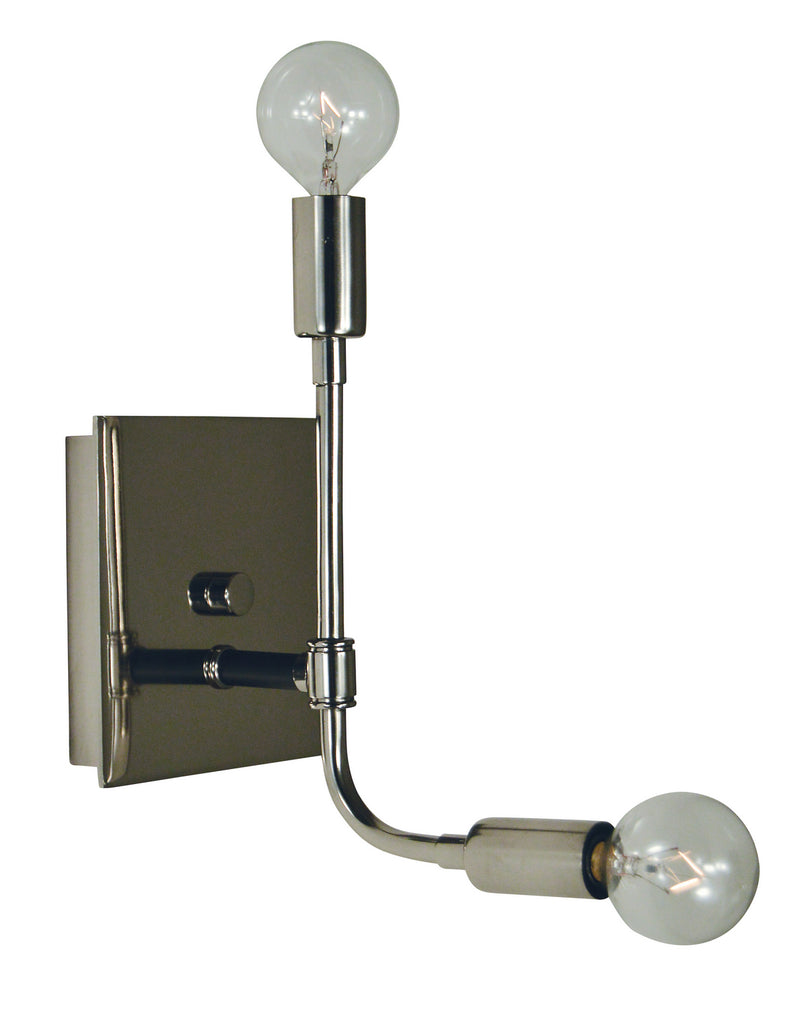 Framburg 5017 PN/MBLACK Two Light Wall Sconce, Polished Nickel w/Matte Black