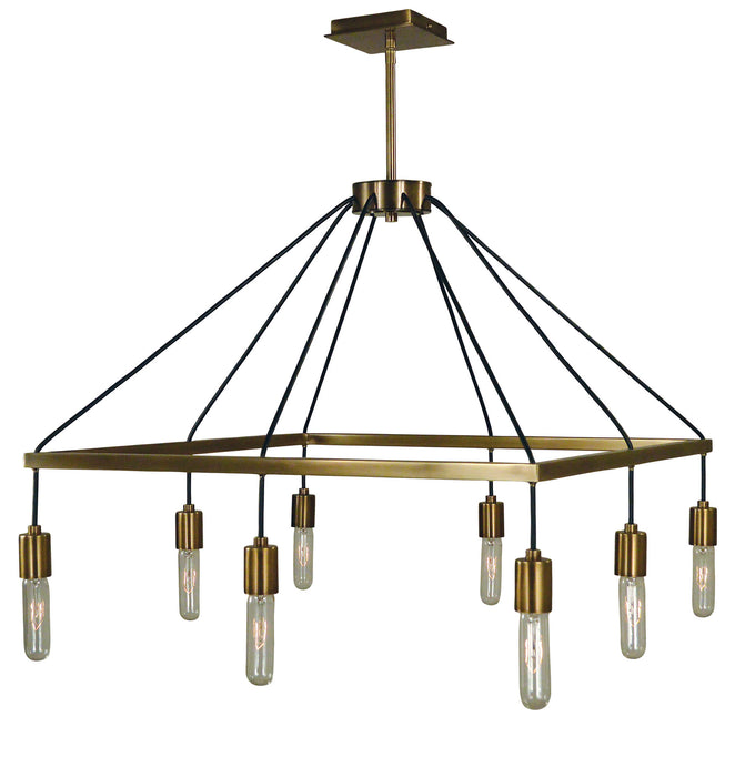 Framburg 5020 AB Eight Light Chandelier, Antique Brass