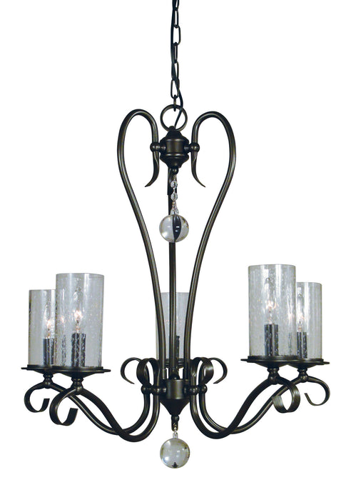Framburg 5025 MB Five Light Chandelier, Mahogany Bronze
