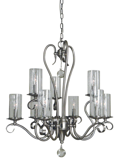 Framburg 5029 BN Nine Light Chandelier, Brushed Nickel