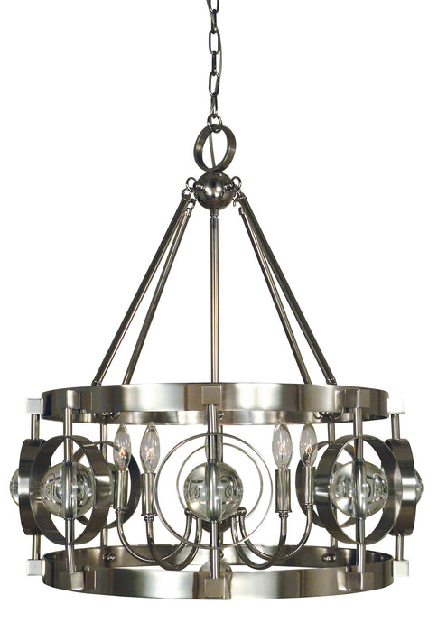 Framburg 5035 PN Five Light Chandelier, Polished Nickel