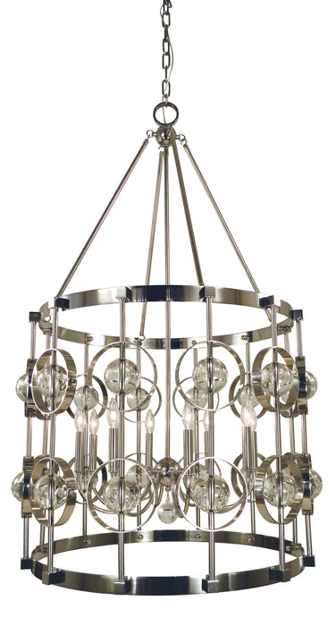 Framburg 5037 PN Eight Light Foyer Chandelier, Polished Nickel