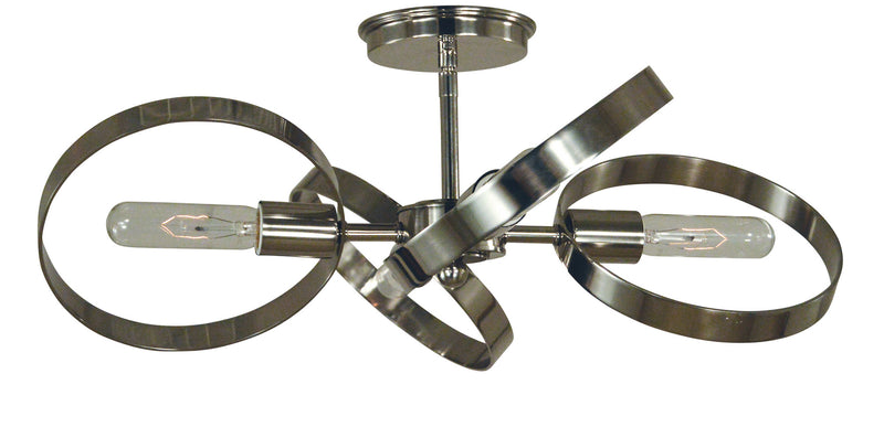 Framburg 5060 PN Four Light Flush / Semi-Flush Mount, Polished Nickel