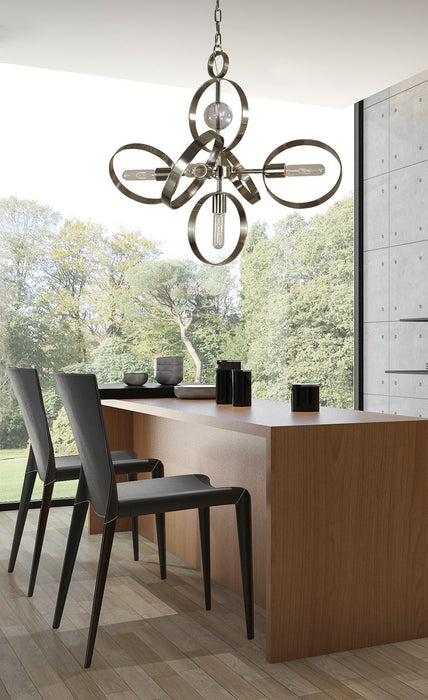 Framburg 5064 PN Five Light Chandelier, Polished Nickel