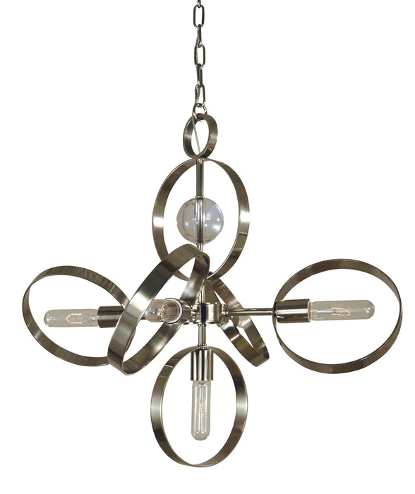 Framburg 5064 PN Five Light Chandelier, Polished Nickel