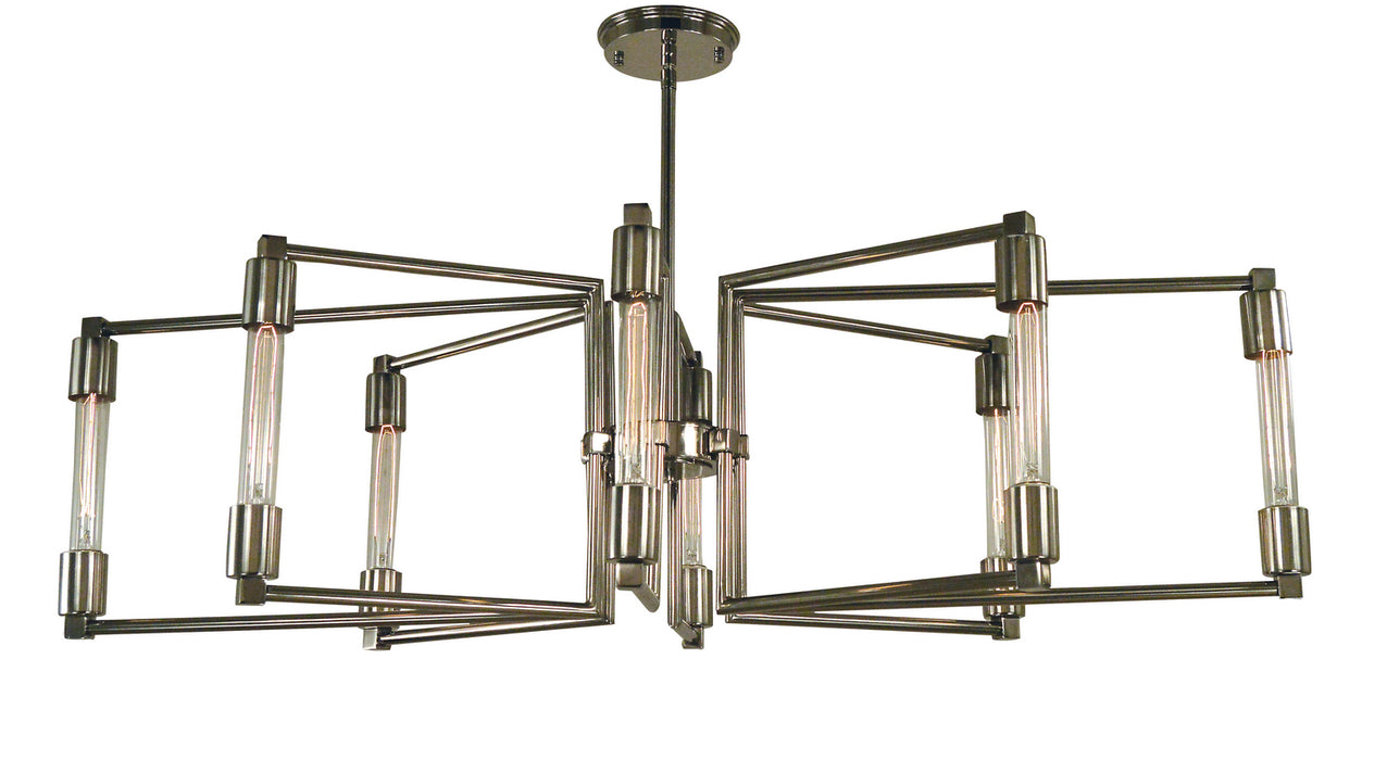 Framburg 5118 PN Eight Light Chandelier, Polished Nickel