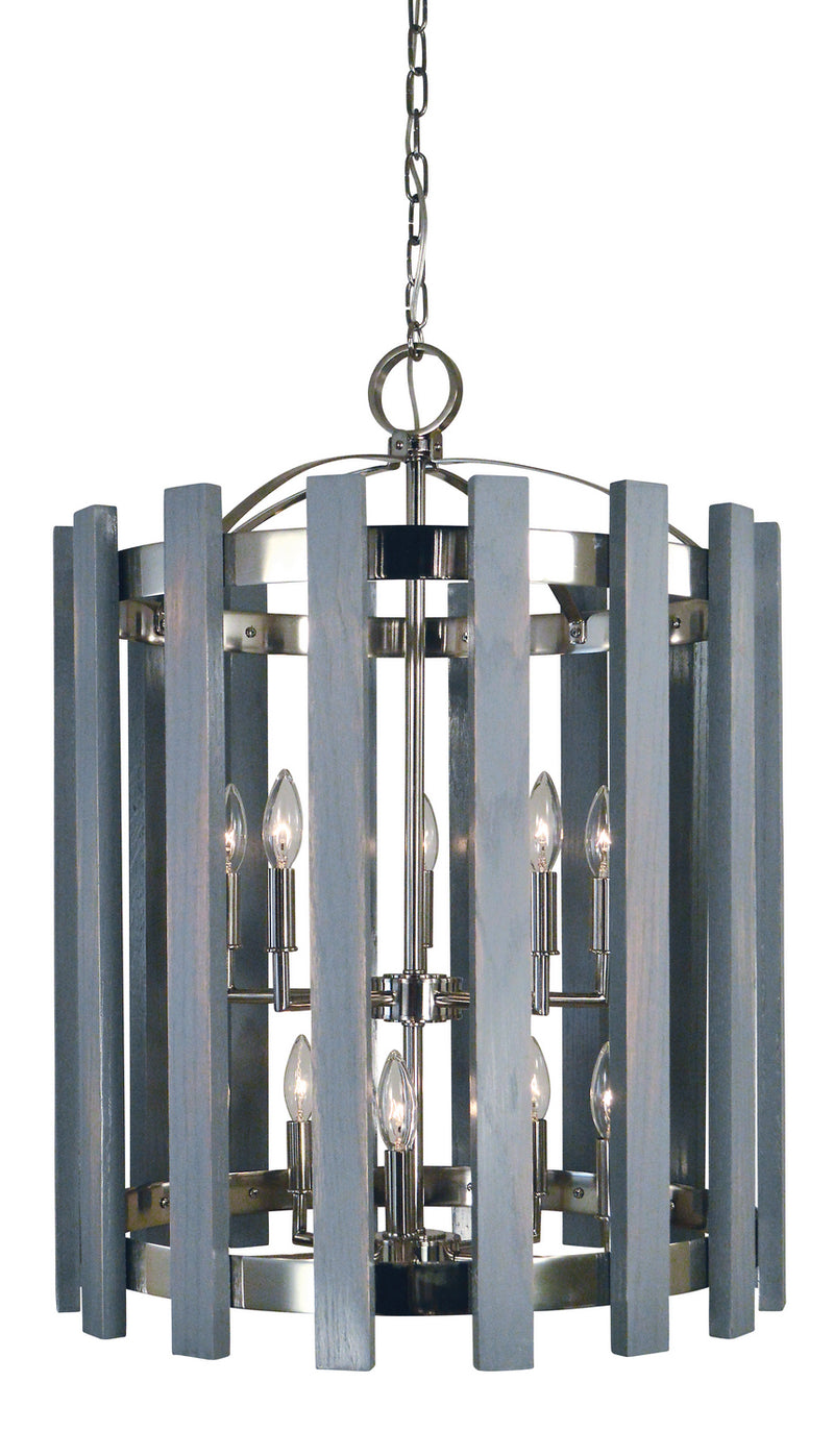 Framburg 5120 PN Ten Light Chandelier, Polished Nickel